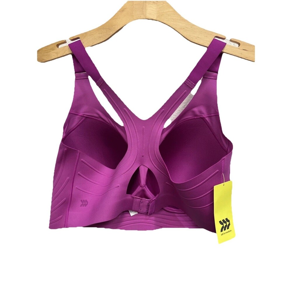 All In Motion Women High Support Embossed Racerback Sports Bra 2X New Purple - Picture 5 of 10